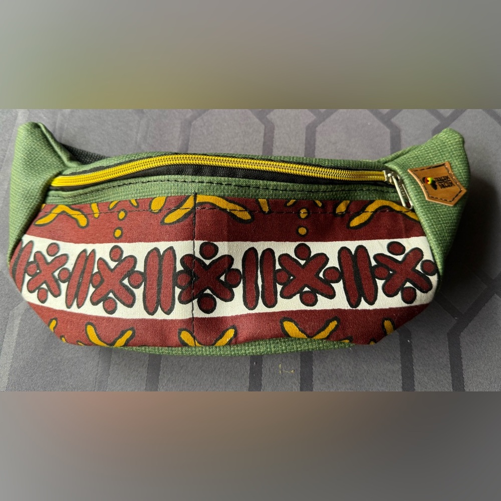 Stylish Green and Red Patterned Crossbody Bag